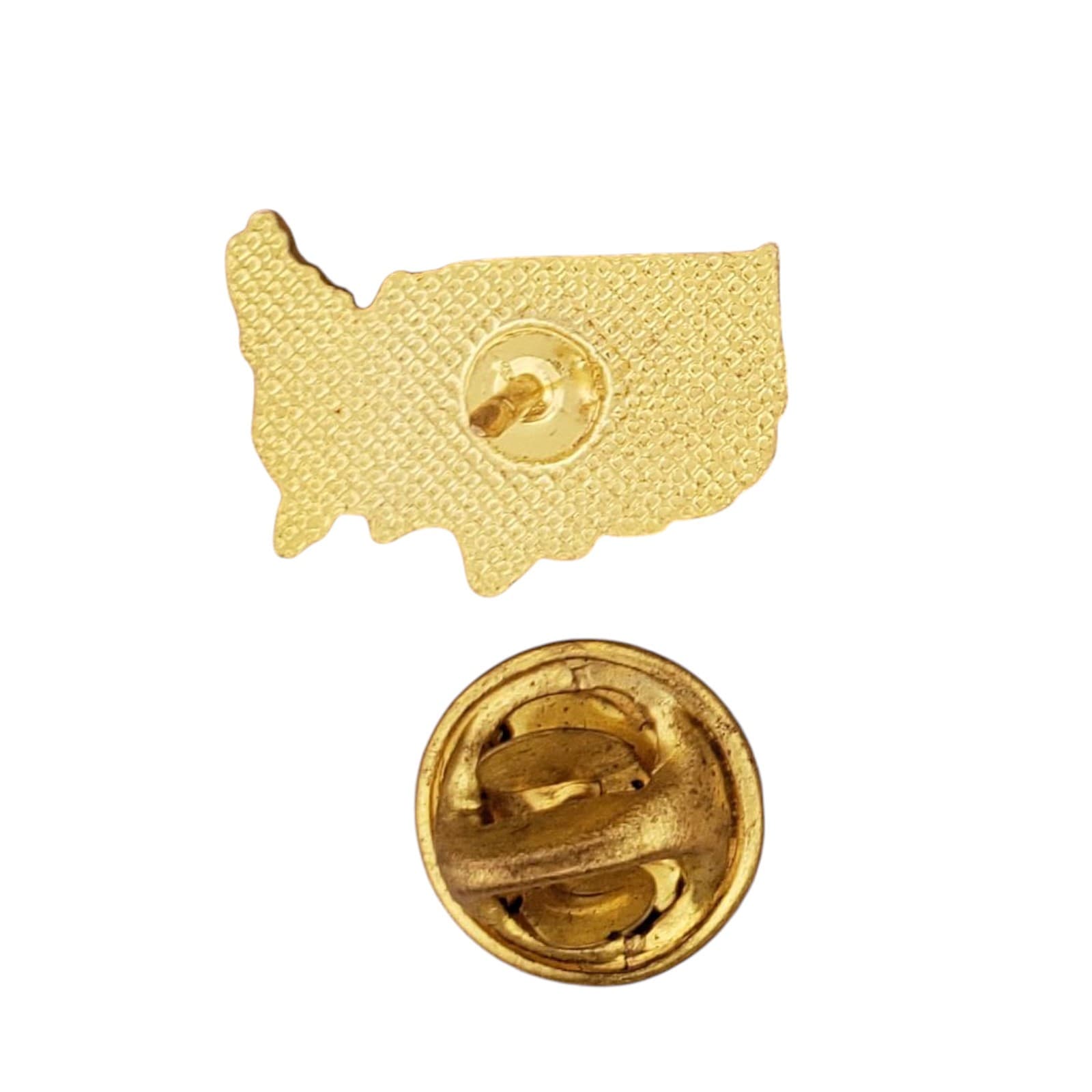 Vintage Go Make Disciples USA Map Christian Religious Lapel Pin Gold Blue 3