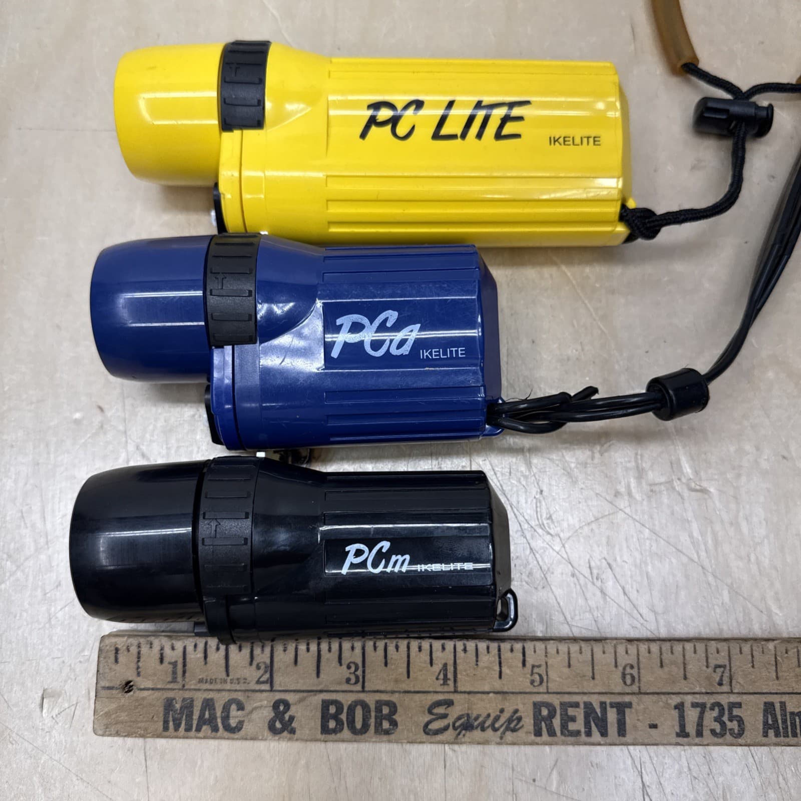 3 IKELITE PC LITE Underwater Scuba Diving Torch Flashlight  HALOGEN BULB Tested 3
