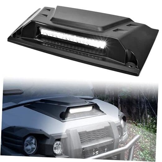 Turbo Hood Scoop with LED Spotlight for 2015-2024 Kawasaki Mule Pro, Sport 