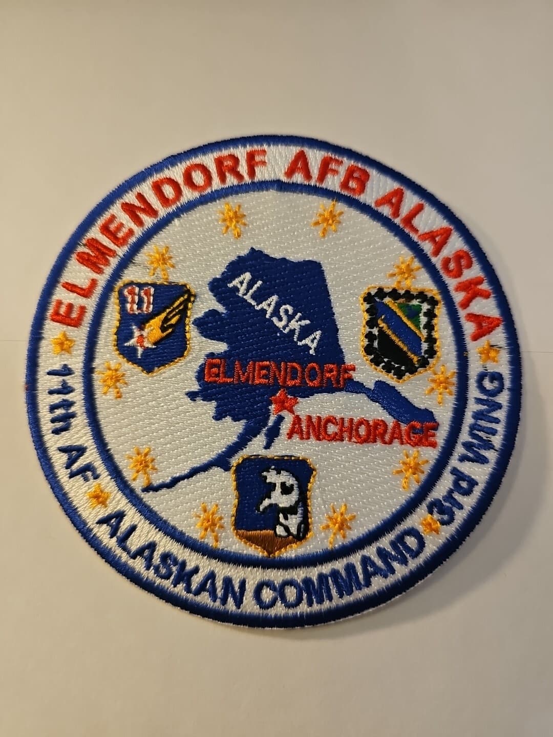 USAF PATCH ELMENDORF AFB, ALASKA, ALASKAN COMMAND 2