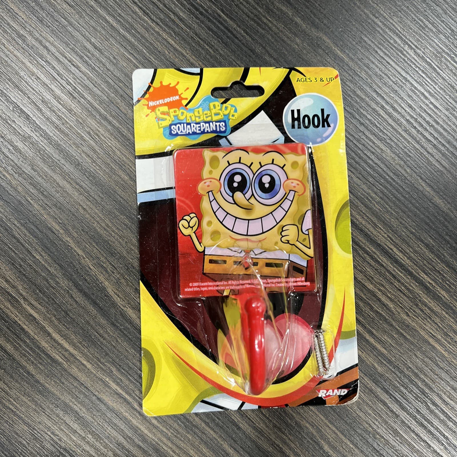 2009 Nickelodeon SpongeBob Squarepants Wall Hook RED/Teal Lot Of 2 2