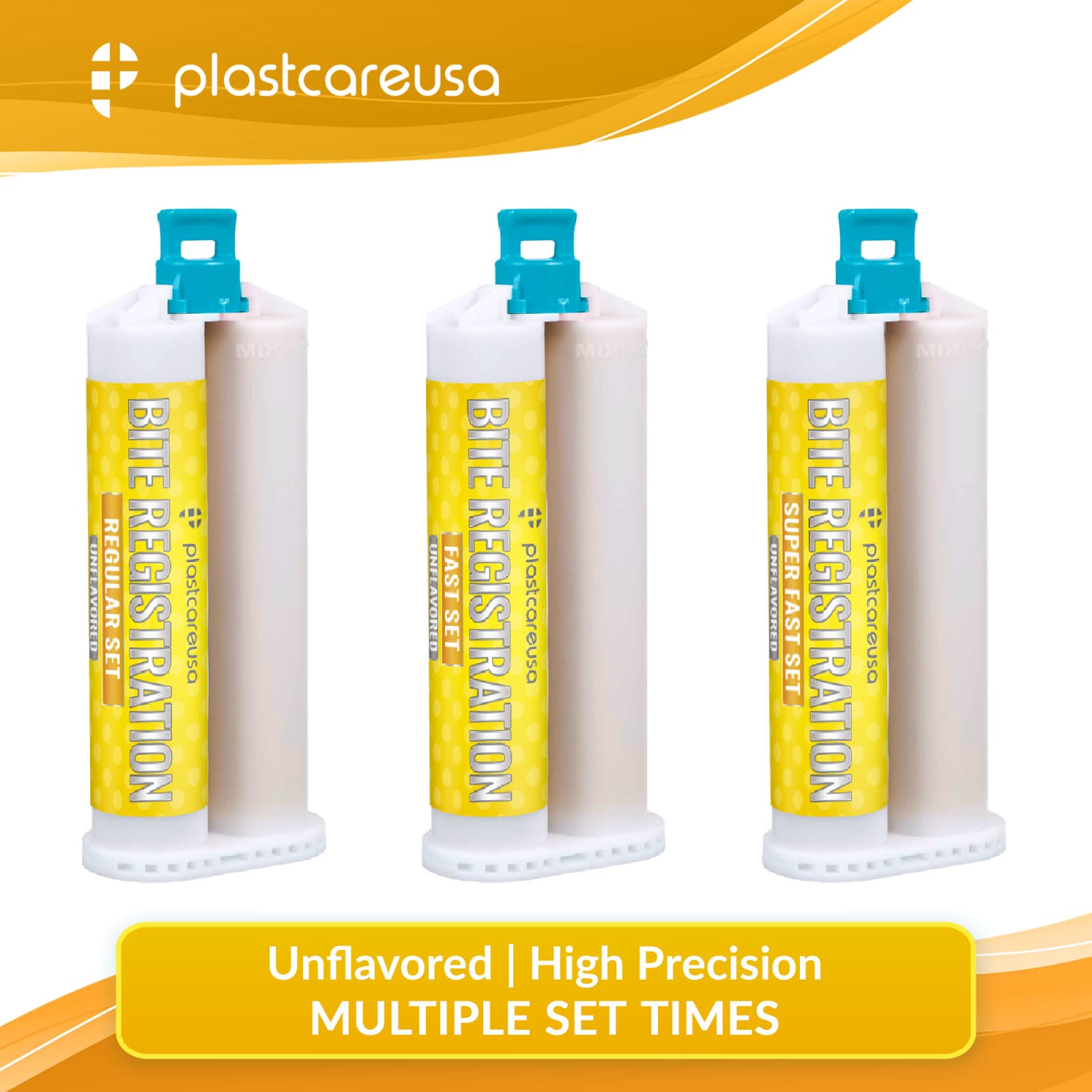 20 Bulk FAST Set Bite Registration Material, Unflavored, 50ml Dental Cartridges 6