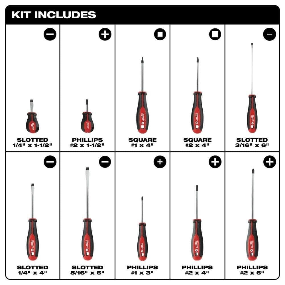 Milwaukee 48-22-2710 10-Piece Screwdriver Set 2