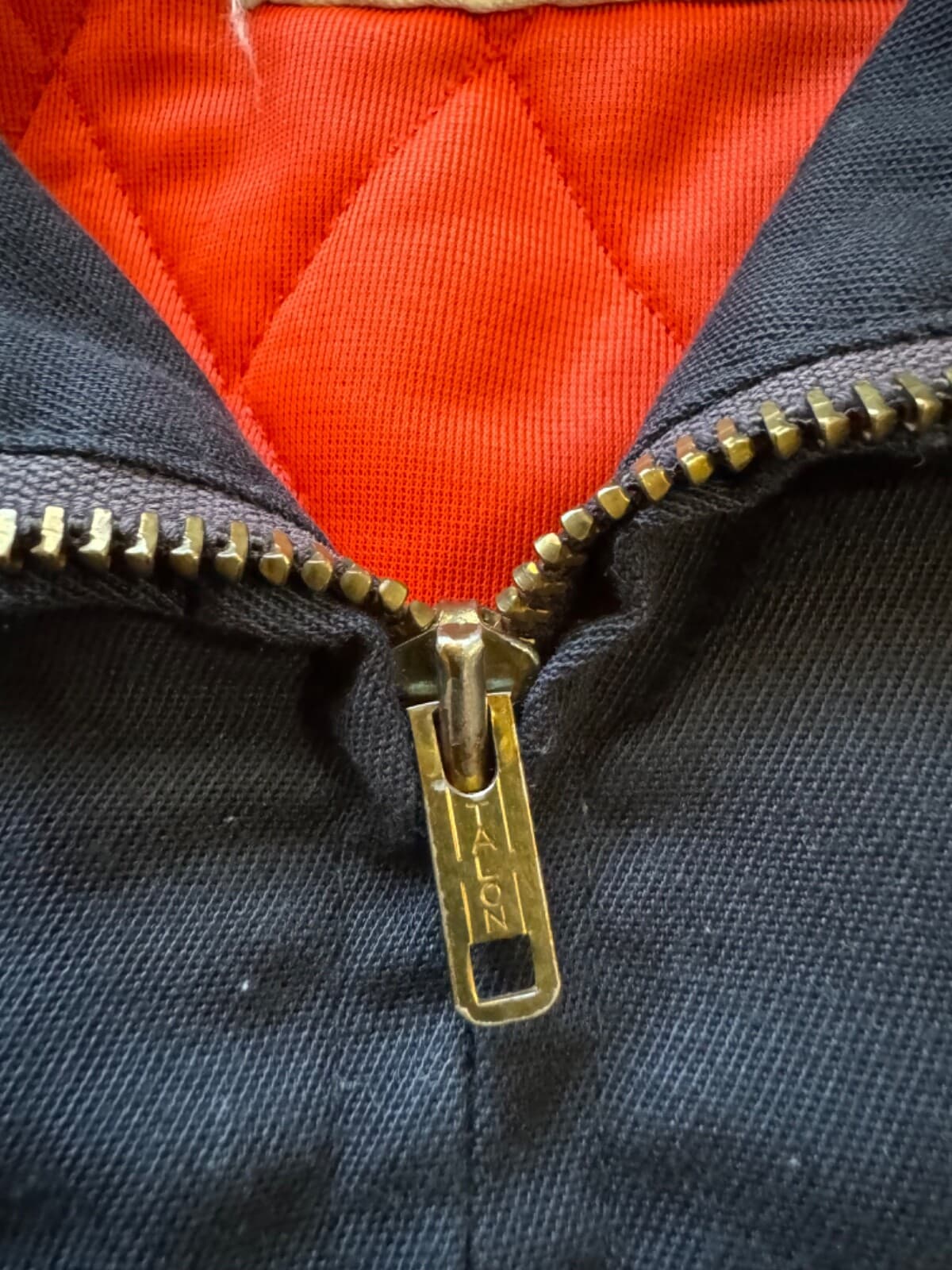 VINTAGE SUNNYSIDE FIRE DEPT WORK BLUE JACKET WITH TALON ZIPPER-MEN'S 46 4