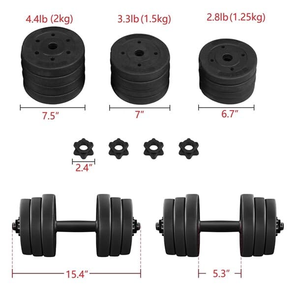 Dumbbell Set 44 LB Adjustable Weight Set for Men & Women Body Building Training 2