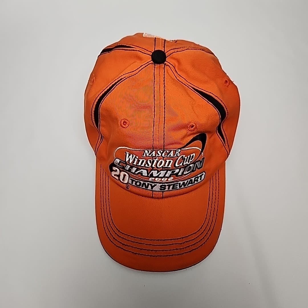 VTG Tony Stewart #20 Nascar Hat Winston Cup Champion 2002 Orange strapBack Cap 5