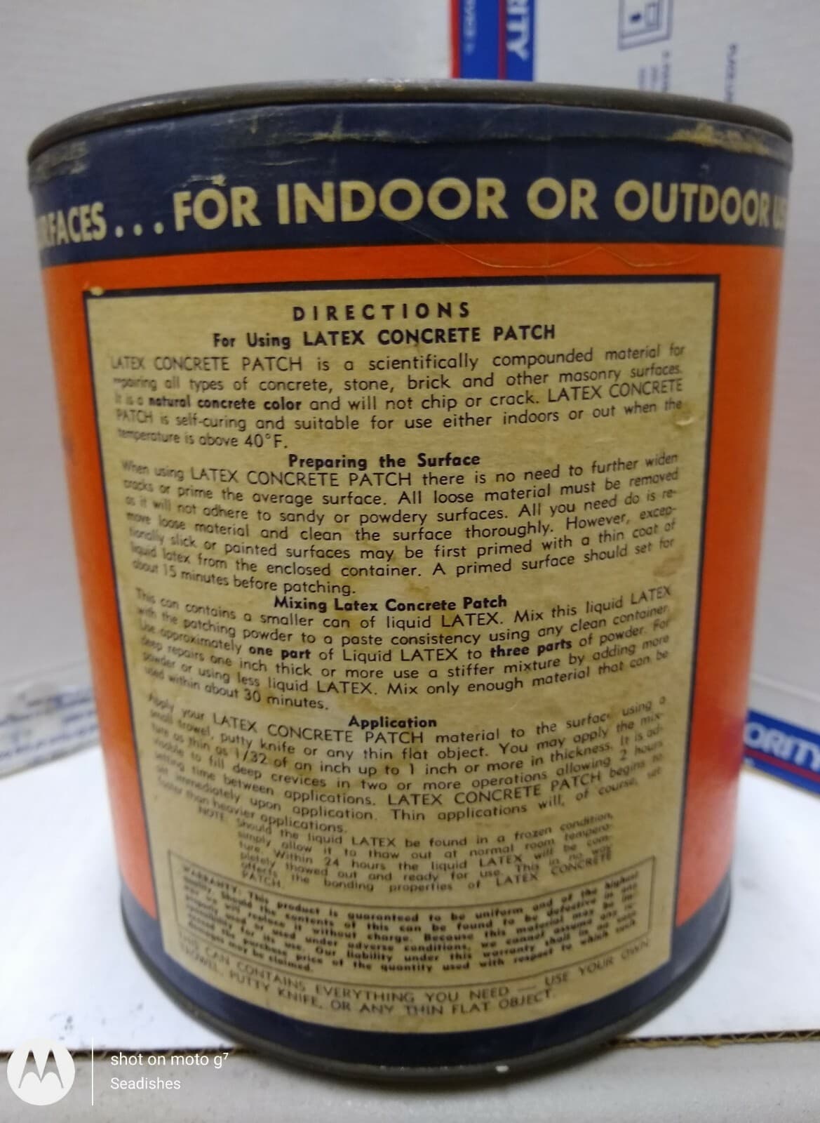 Vintage Wel-Cote Concrete Patch With Latex Can Welco Co. No. Kansas City MO 4