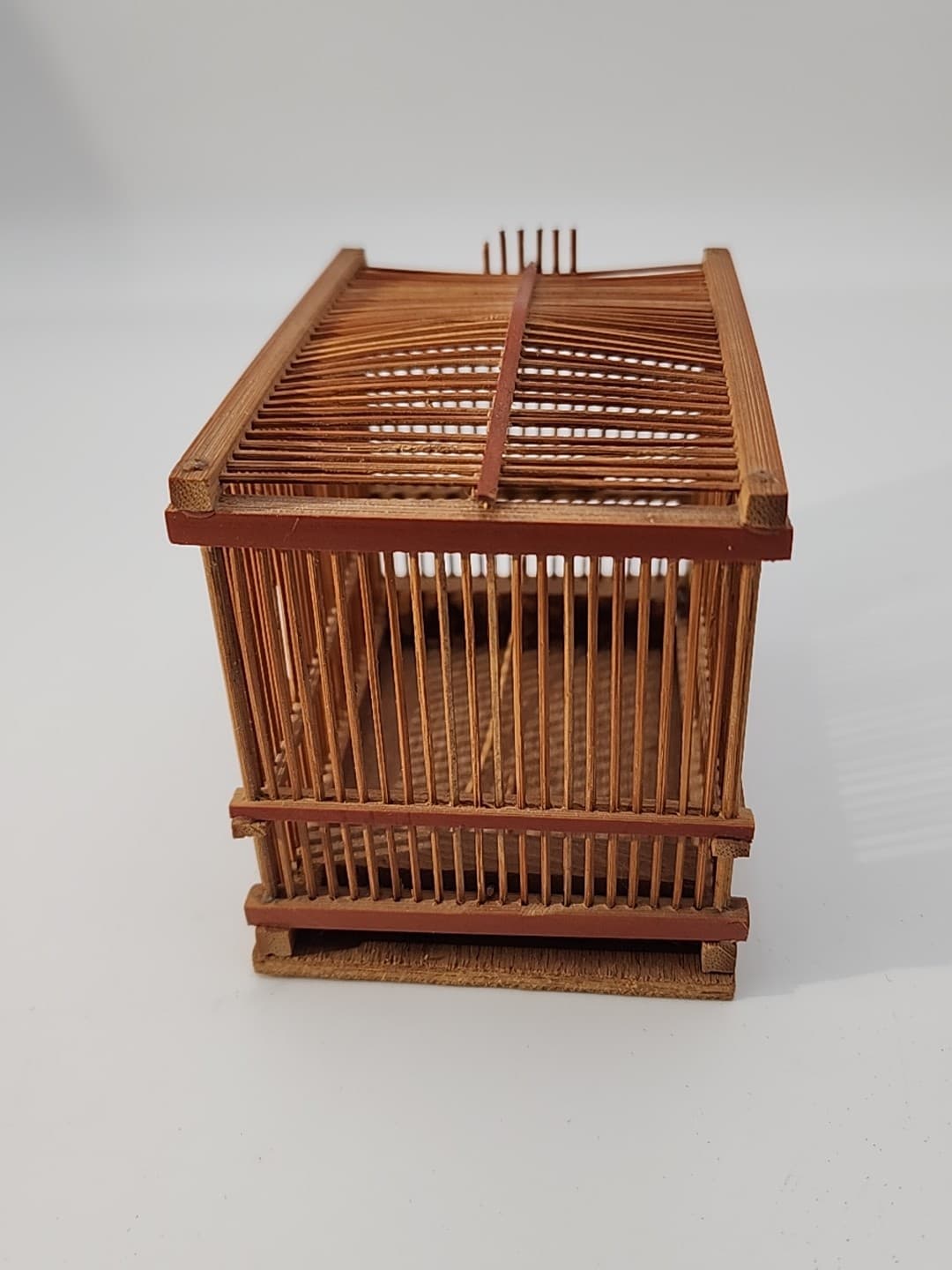 Vintage bamboo wooden lucky cricket cage with sliding door 4