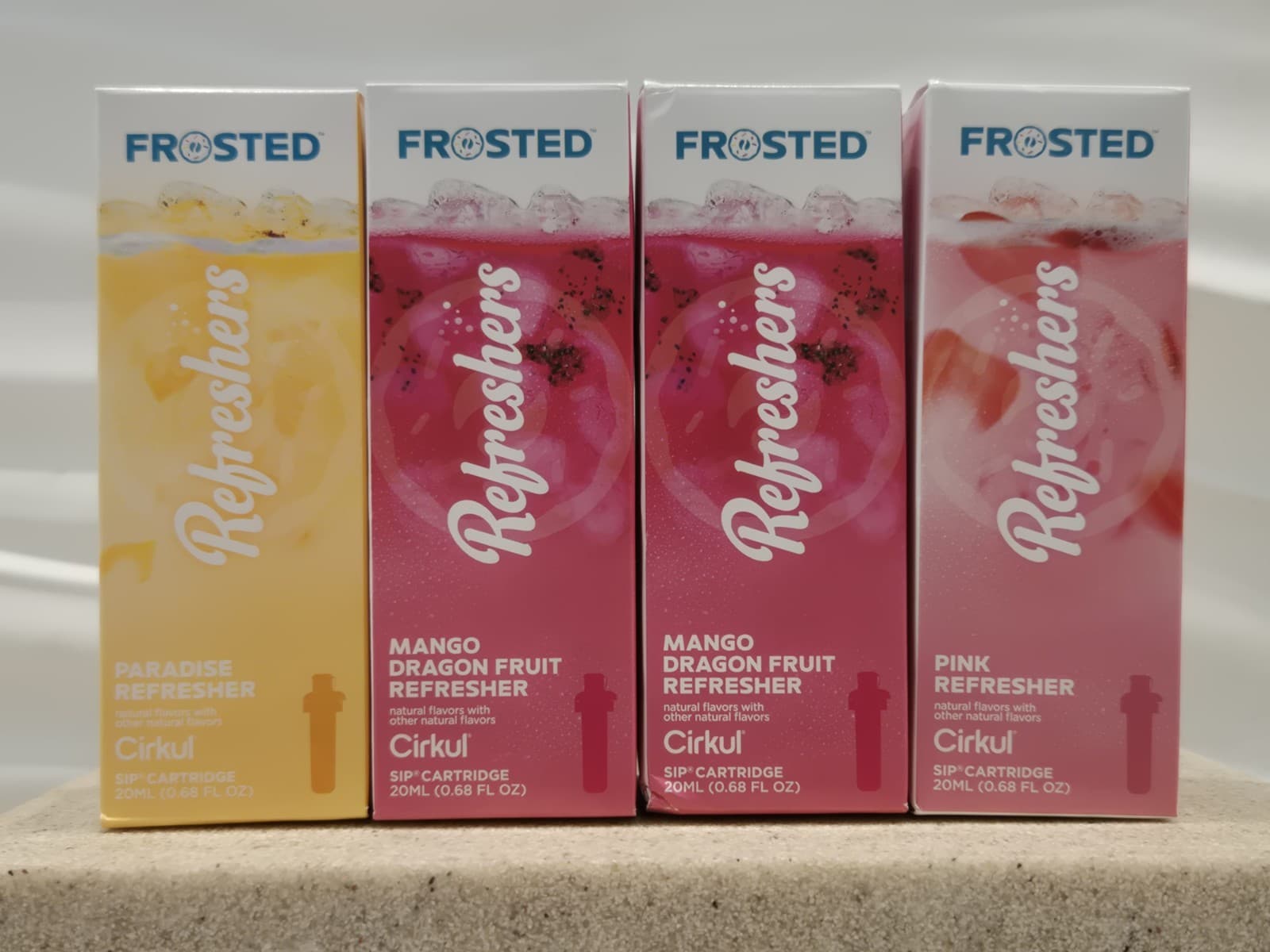 Cirkul Frosted Refreshers Refills 20ML: 1 Paradise, 2 Mango Dragon Fruit, 1 Pink