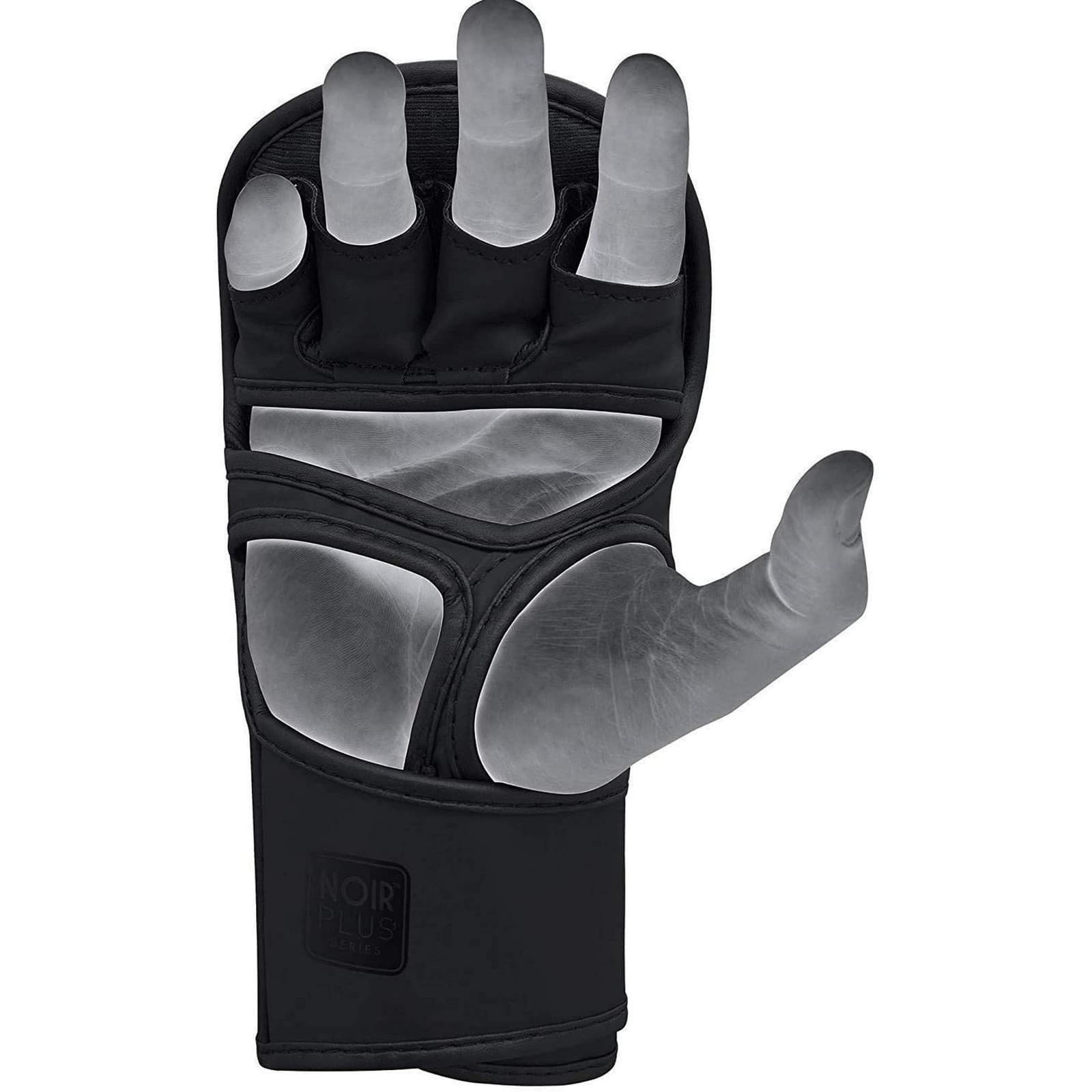 RDX T15 MMA Grappling Gloves, Open Palm, for Sparring & Training – Matte Black 5