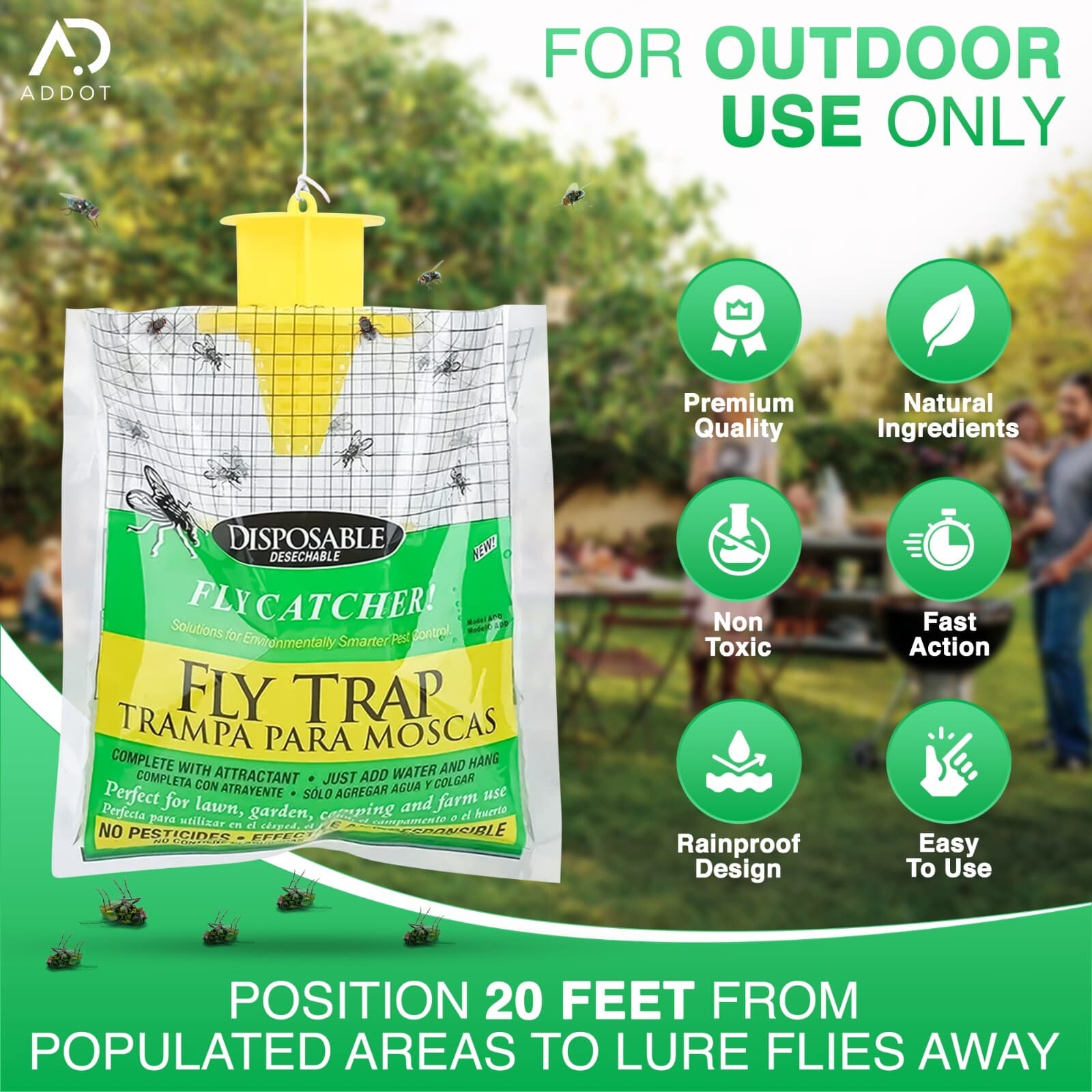 10 PACK Outdoor Fly Traps Disposable Hanging Outdoor Catcher Bag -US Shipping 3