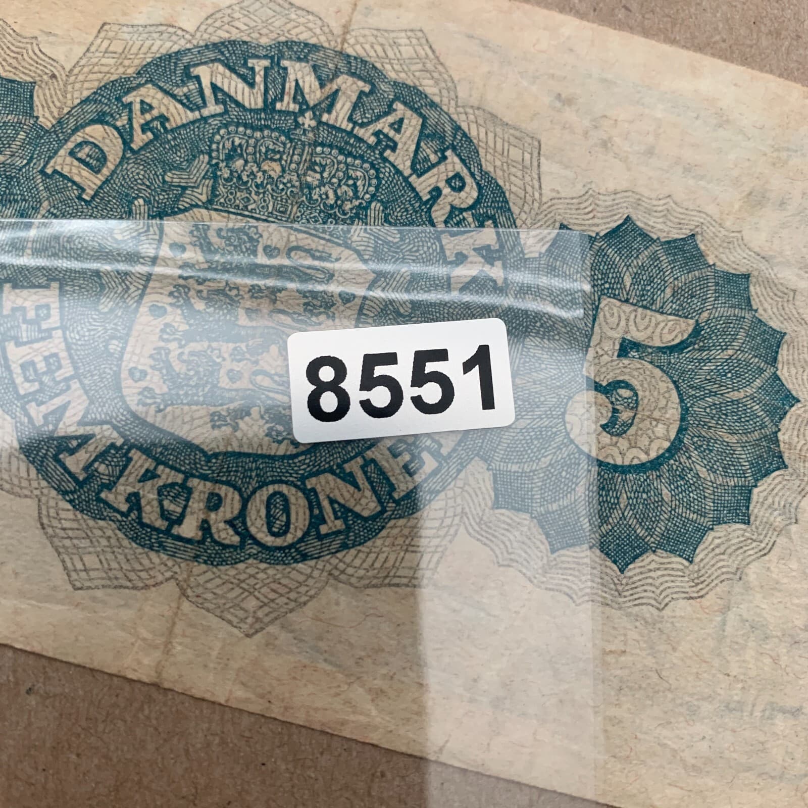 1948 DENMARK 5 Kroner  Banknote P35e Danish Currency Paper Mooney Post WWII WW2 4