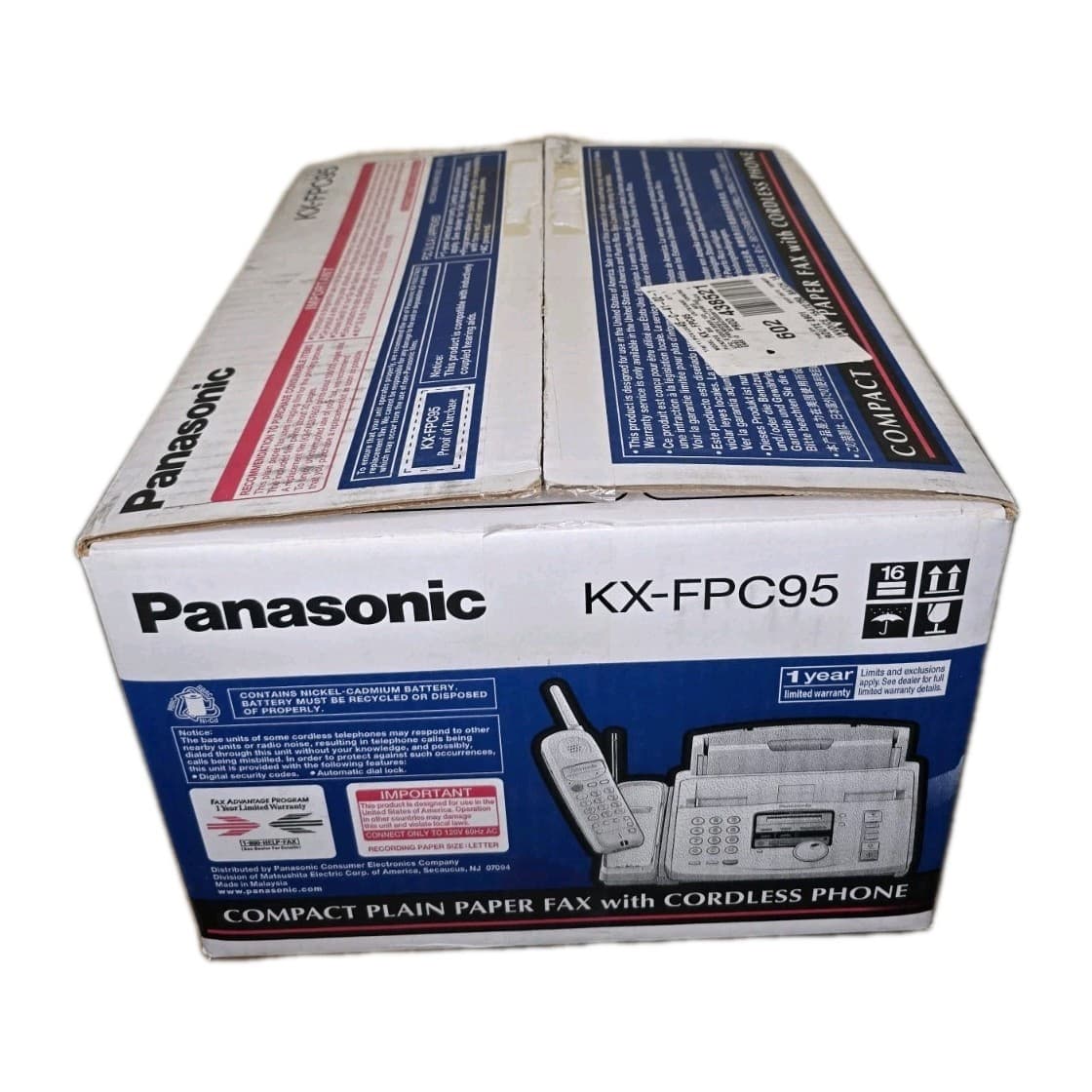 Panasonic KX-FPC95 Fax Compact Machine, Cordless Phone Plain Paper Copier 3