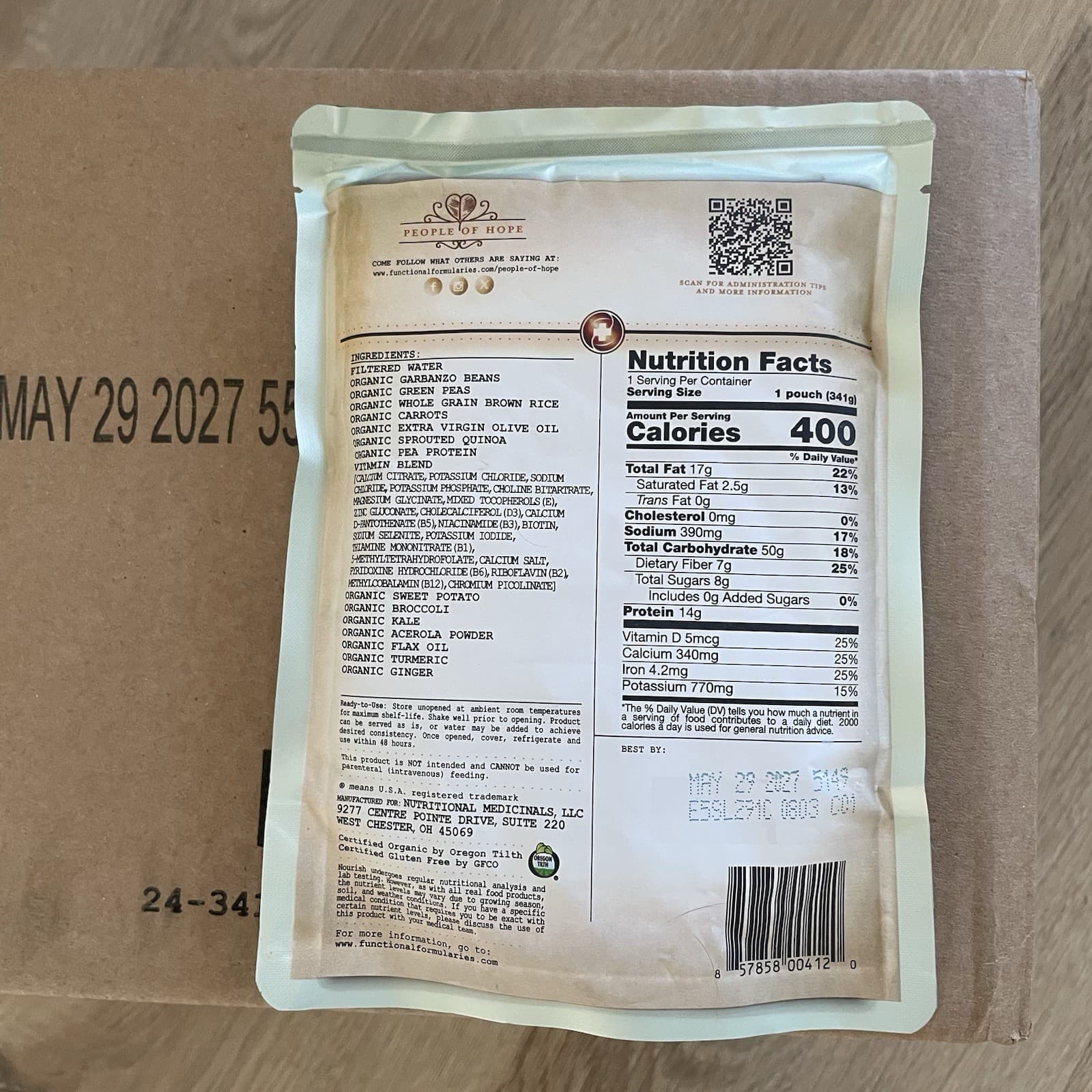 1 Case/24 Pouches Functional Formularies Nourish Tube Feeding Formula Exp 2027 3