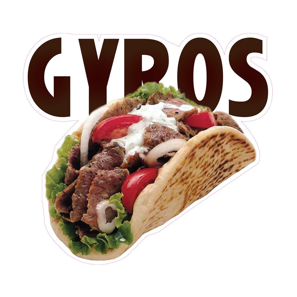 Food Truck Decals Gyros Style A Restaurant & Food Concession Sign Brown