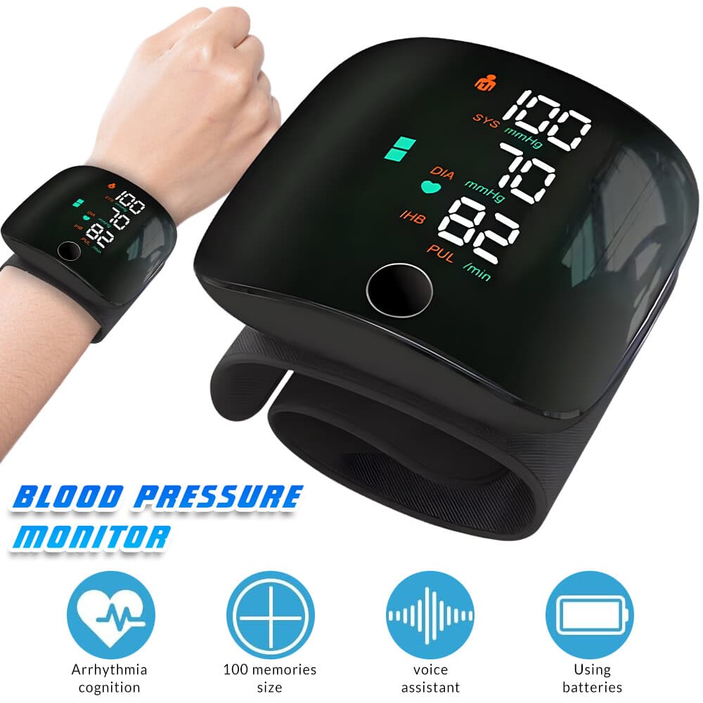 Wrist Blood Pressure Monitor Automatic Digital BP Cuff LED Heart Rate Machine US 2