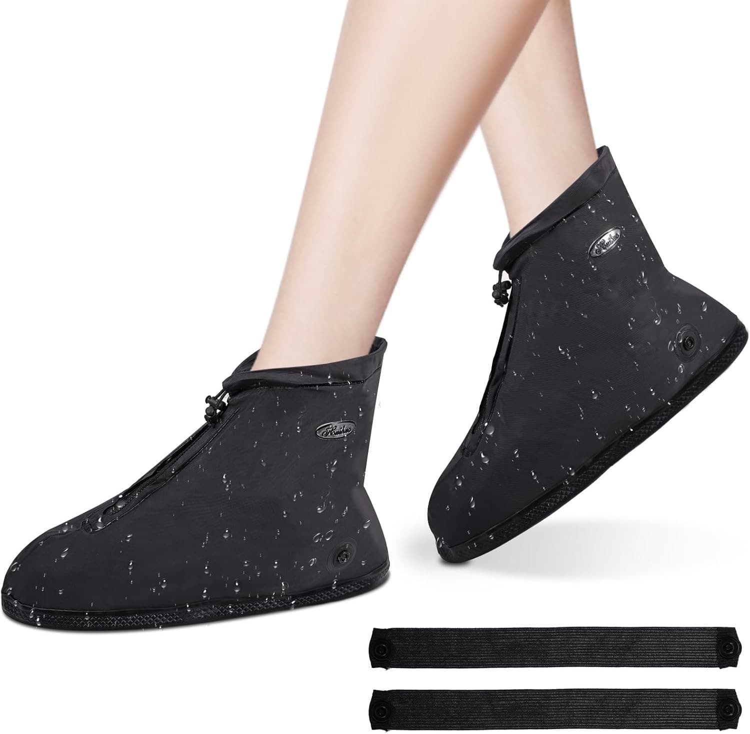 Shoe Covers with Zipper, Waterproof Hard Sole Version Shoe Covers for Rain XL 2