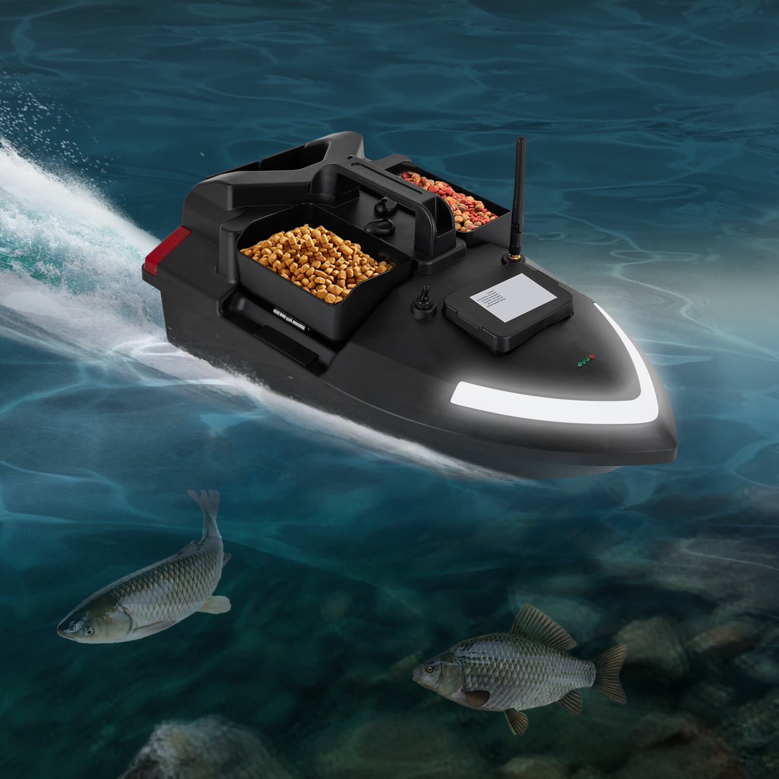 12000mAh GPS Fishing Bait Boat with Remote Control – Black, Long Range 4