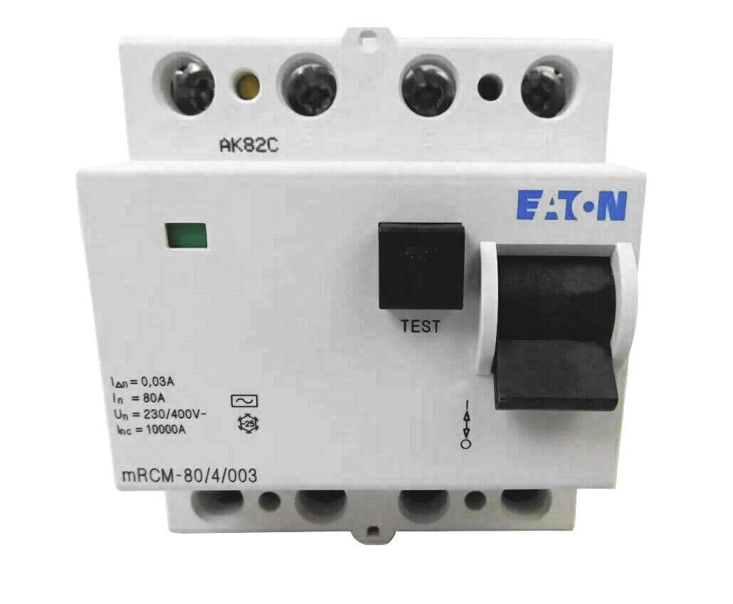 Eaton mRCM-80/4/003 Residual Current Device 80A type AC 4-Pole 3-Pole 2-Pole