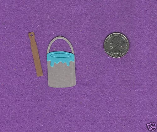 PAINT PAIL  & STIR STICK qk die cuts scrapbook cards