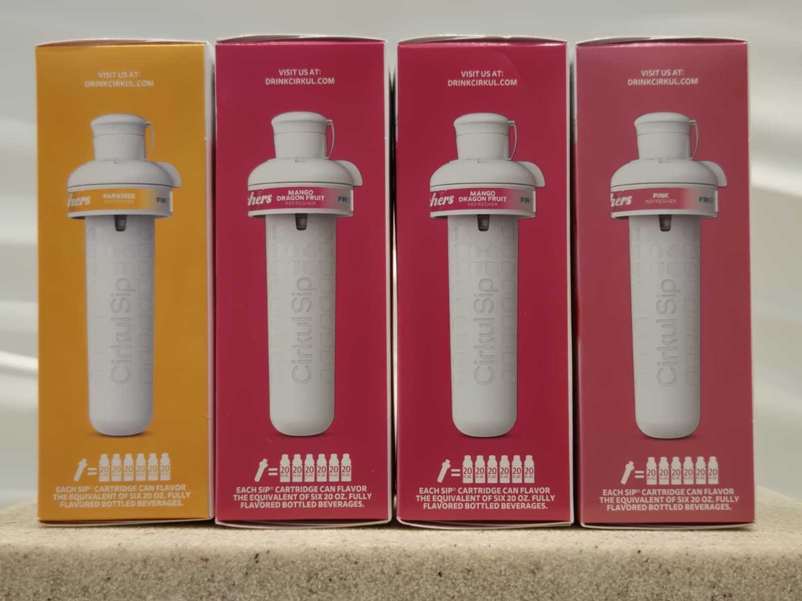 Cirkul Frosted Refreshers Refills 20ML: 1 Paradise, 2 Mango Dragon Fruit, 1 Pink 2