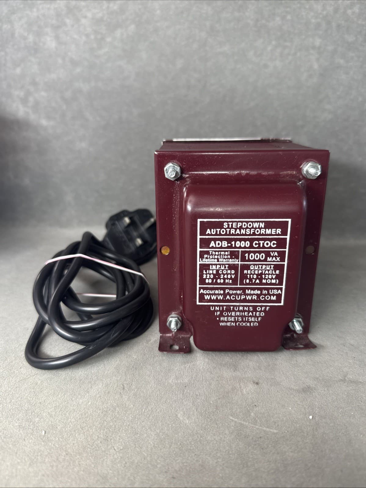 ACUPWR Stepdown AutoTransformer ADB-1000 CTOC 2