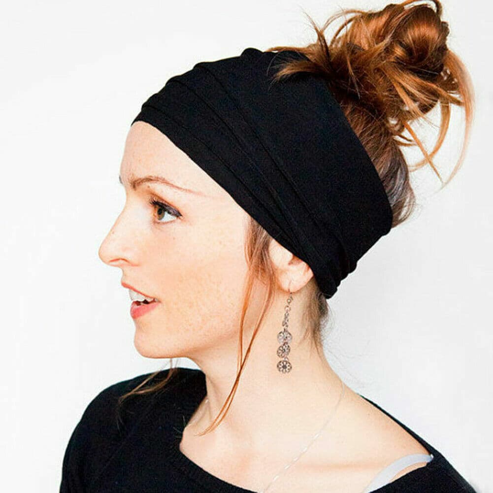 2pcs Elastic Stretch Wide Head band Hairband Running Yoga Turban Women Head mask 2
