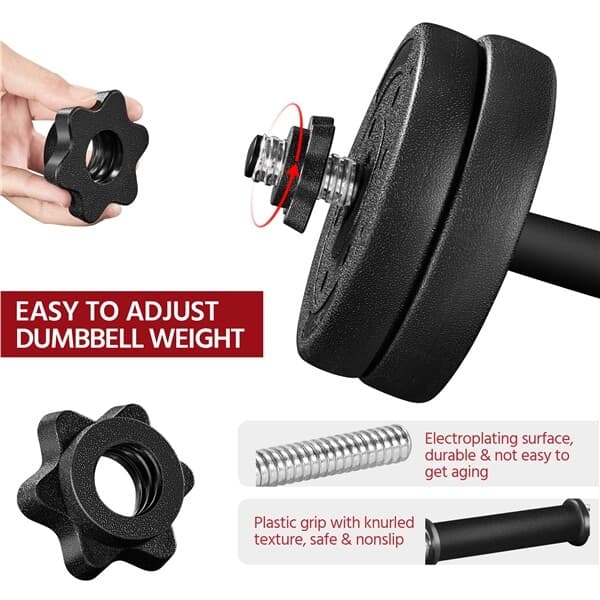 Dumbbell Set 44 LB Adjustable Weight Set for Men & Women Body Building Training 3