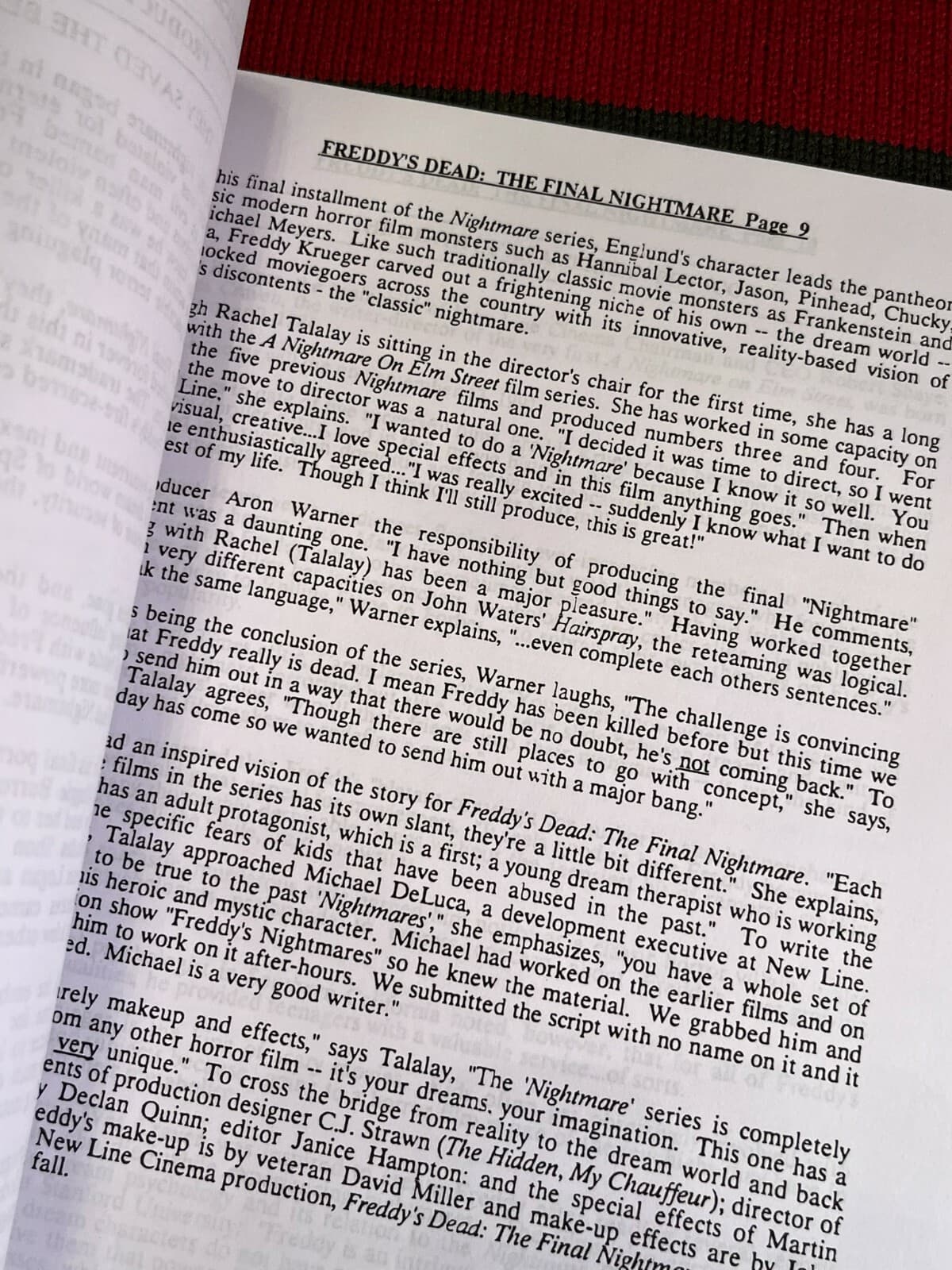 Freddy's Dead Production Notes- Cast-Signed- Autograph Reprints- Press Kit 3