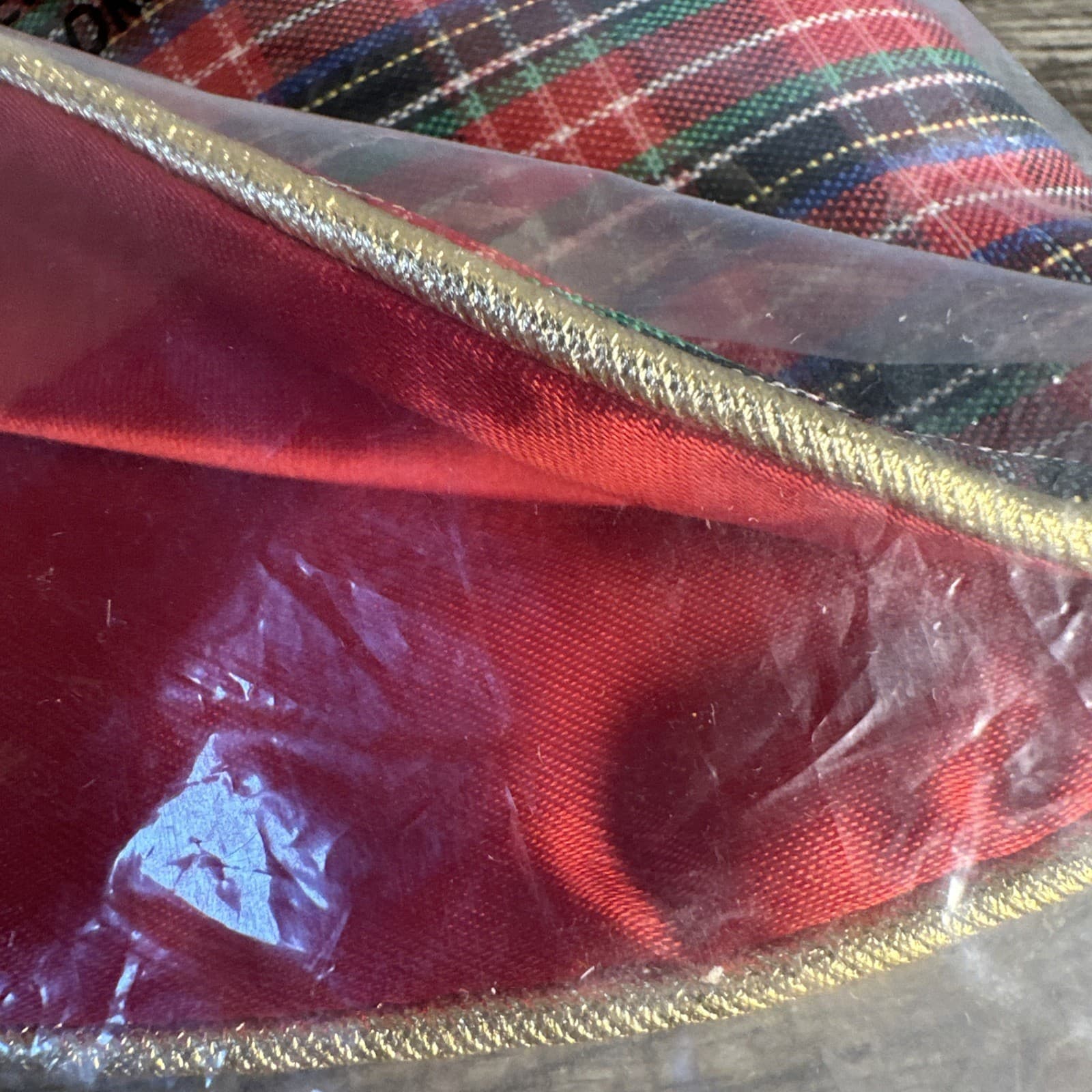 Hallmark Mini Tree Skirt VTG 1994 Reversible Red Plaid New  4