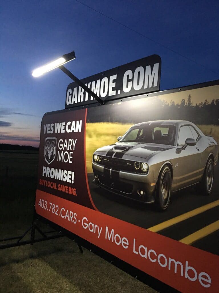 Solar All-Night-On Aluminum Billboard Sign Ad LED Light 5W 1F/10W 2F/20W 4F 6