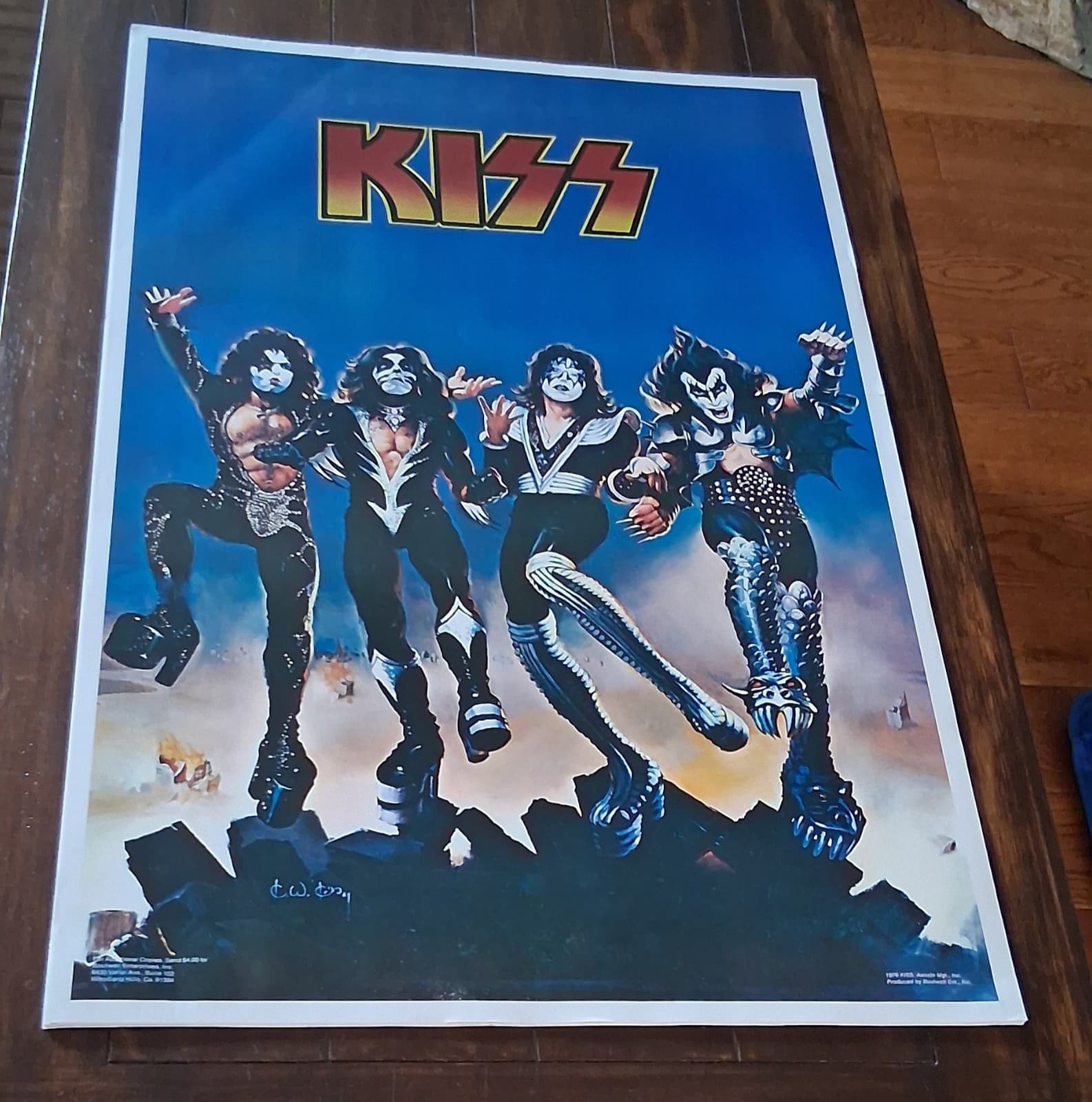 VG+ KISS Destroyer Vintage Poster 1976 AUCOIN 22 x 34 Gene Simmons - NEW NOS 5