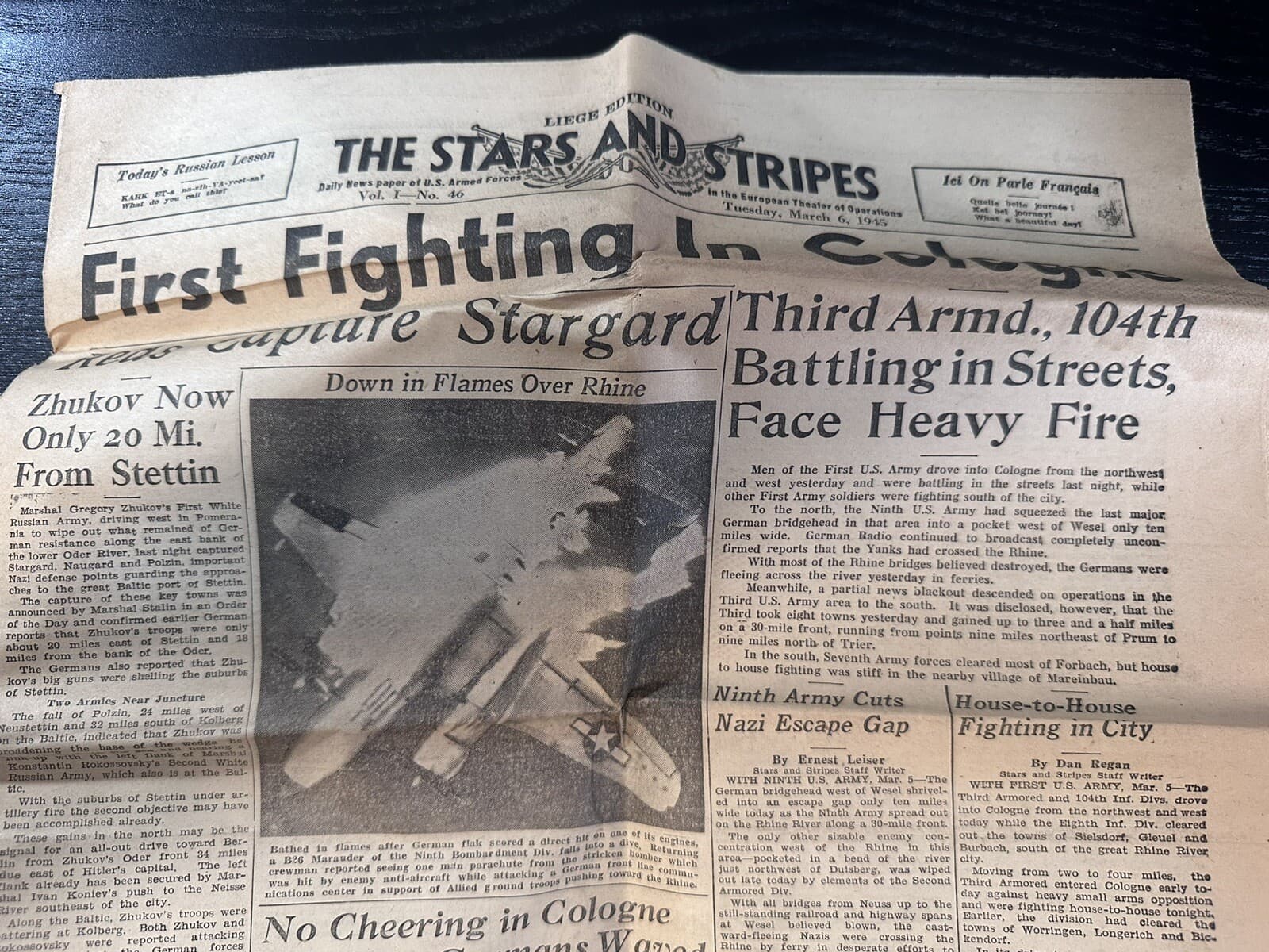 1945 WWII US Army 104th Timberwolf Infantry Division Letter Newspaper Germany 4