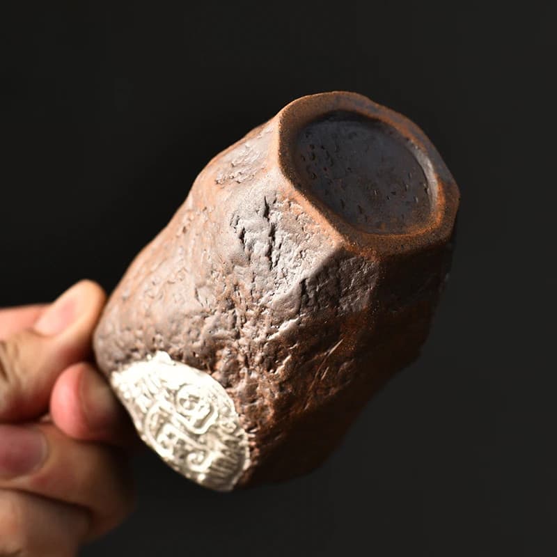 150ML Vintage Rough Pottery Totem Master Cup Handmade Tea Cup Kung Fu Tea Set  5