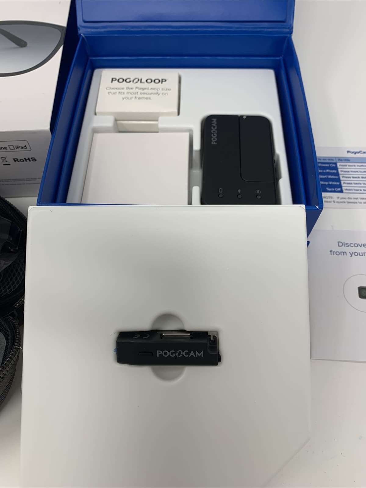 PogoCam Wearable Camera w/ Foster Grant Glasses In Case  (brand new/never used) 4