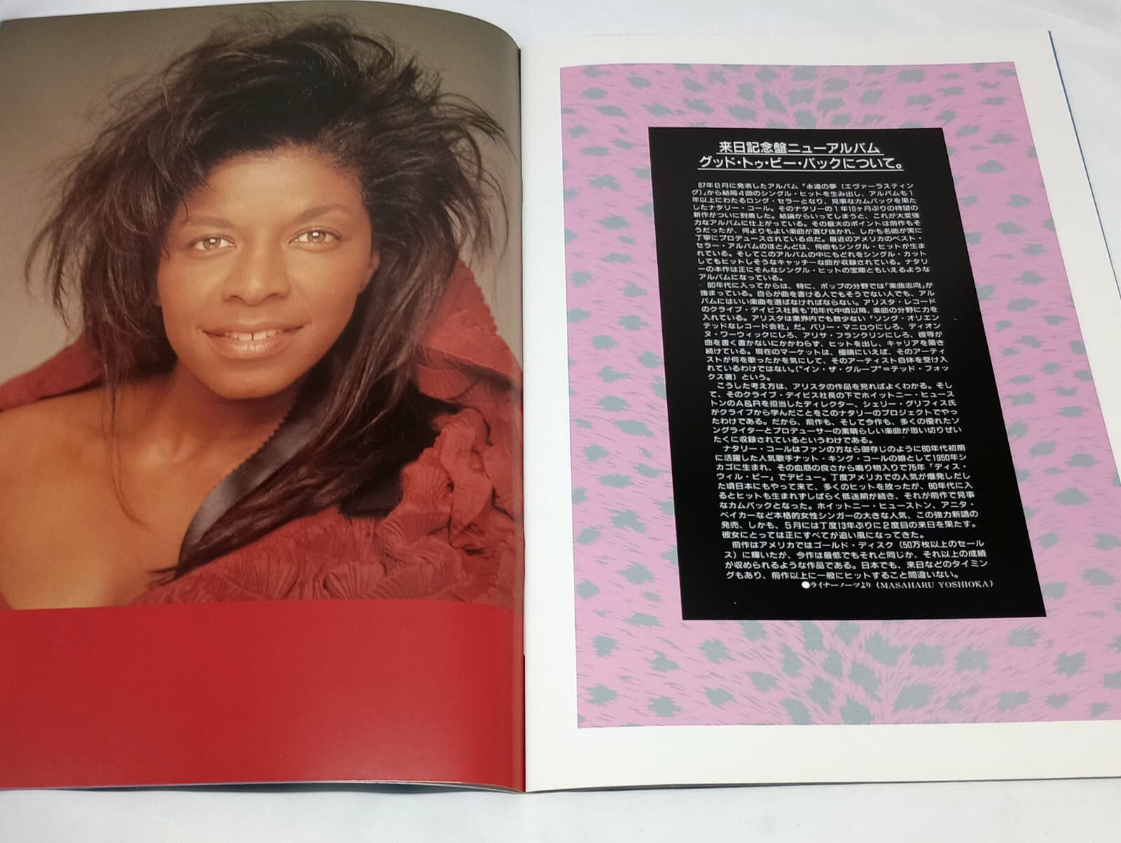 NATALIE COLE American Blue Concert Japan Tour Program Book 1989 5
