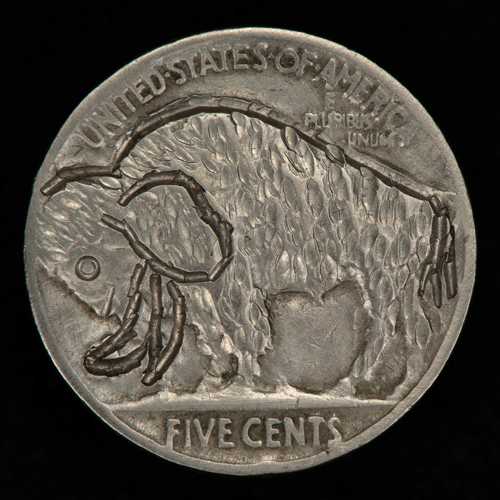 1937 5c Hobo Buffalo Nickel - Animal Reverse WOOLLY MAMMOTH - J Allen - B1171 4