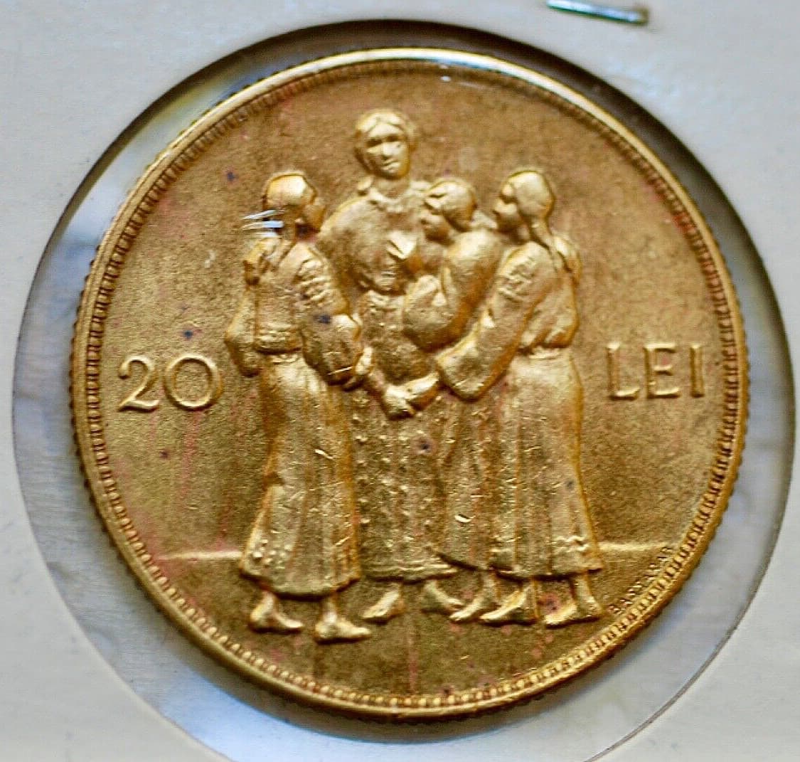 Romania 1930 20 lei  (Hora)  Rare Coin in High Grade  3