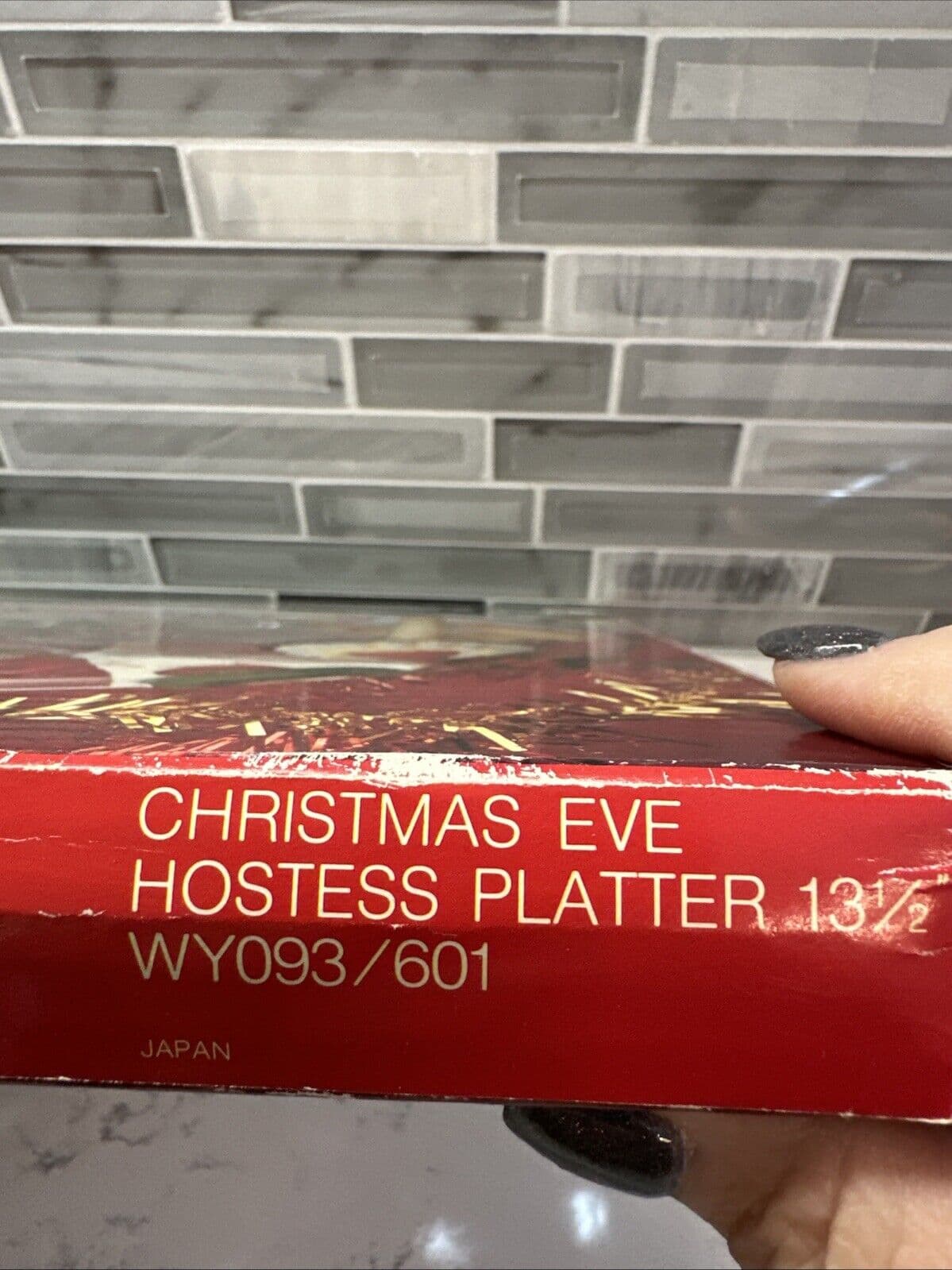 VTG MIKASA Japan Crystal Christmas Eve 13.5” Hostess Platter WY093/601 EUC Boxed 4