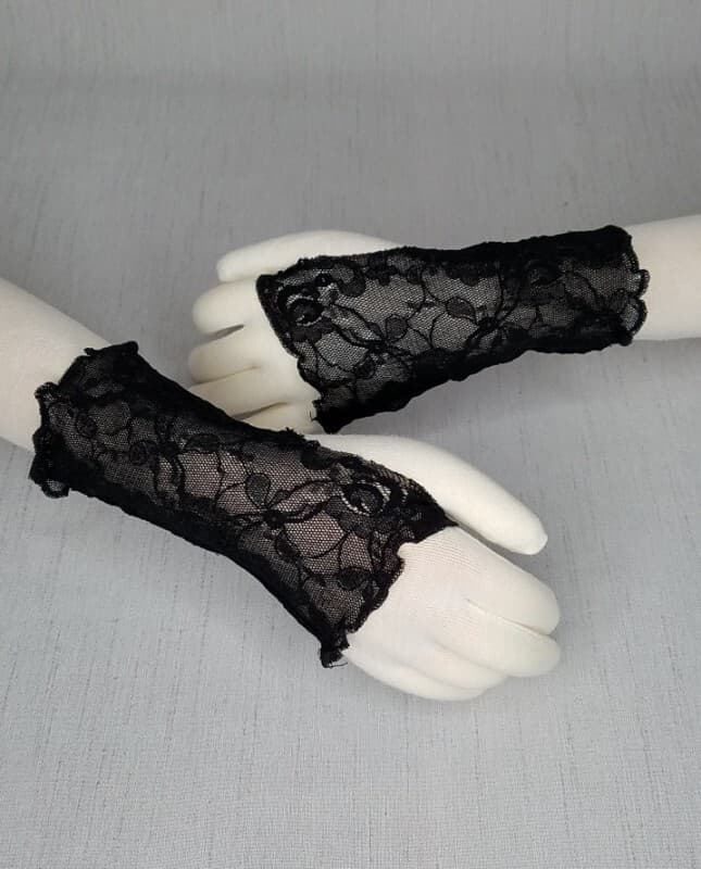 Black Lace Gloves Only Child & Adult Large Dance Costume Material Girl Showcase  2