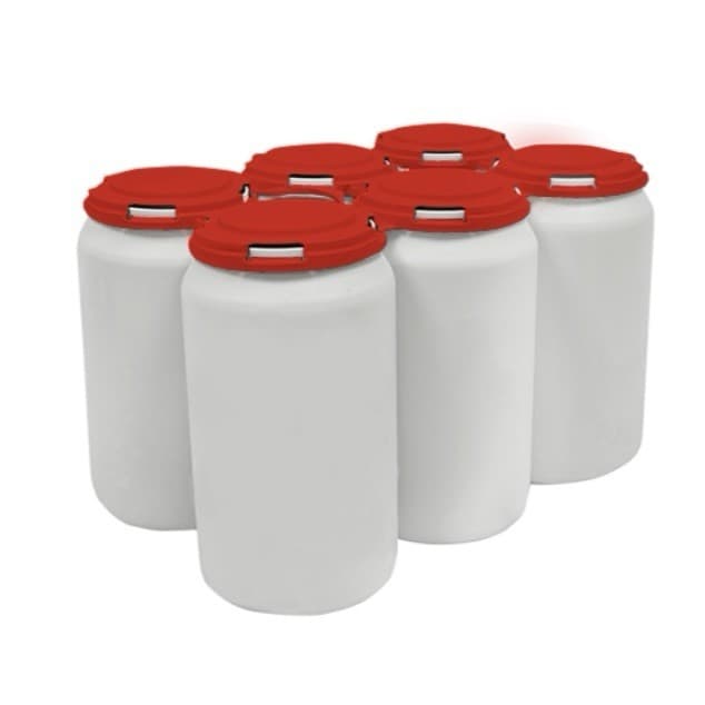 PAKTECH RED 1/2 Case 6 Pack Plastic Can Carrier, 162 Pcs -Std Sz 202 -260 6Pak 2