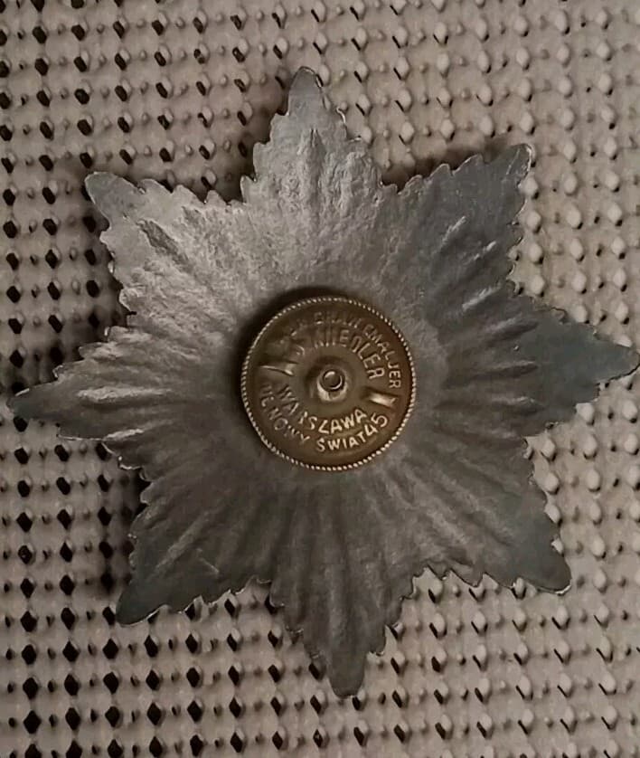 Antique Polish Order of St. Stanislaus Silver Breast Star WWI J. Knedler Warsaw 2