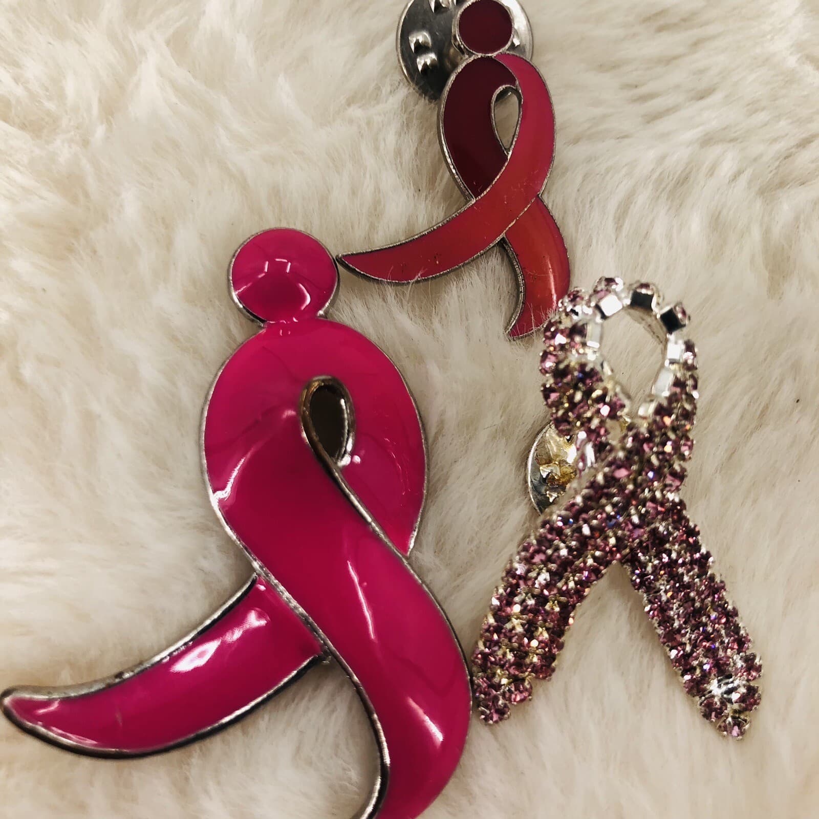 Pink Ribbon Breast Cancer Awareness Month Lapel Pin Lot of 20 Random Mix w/ Avon 4