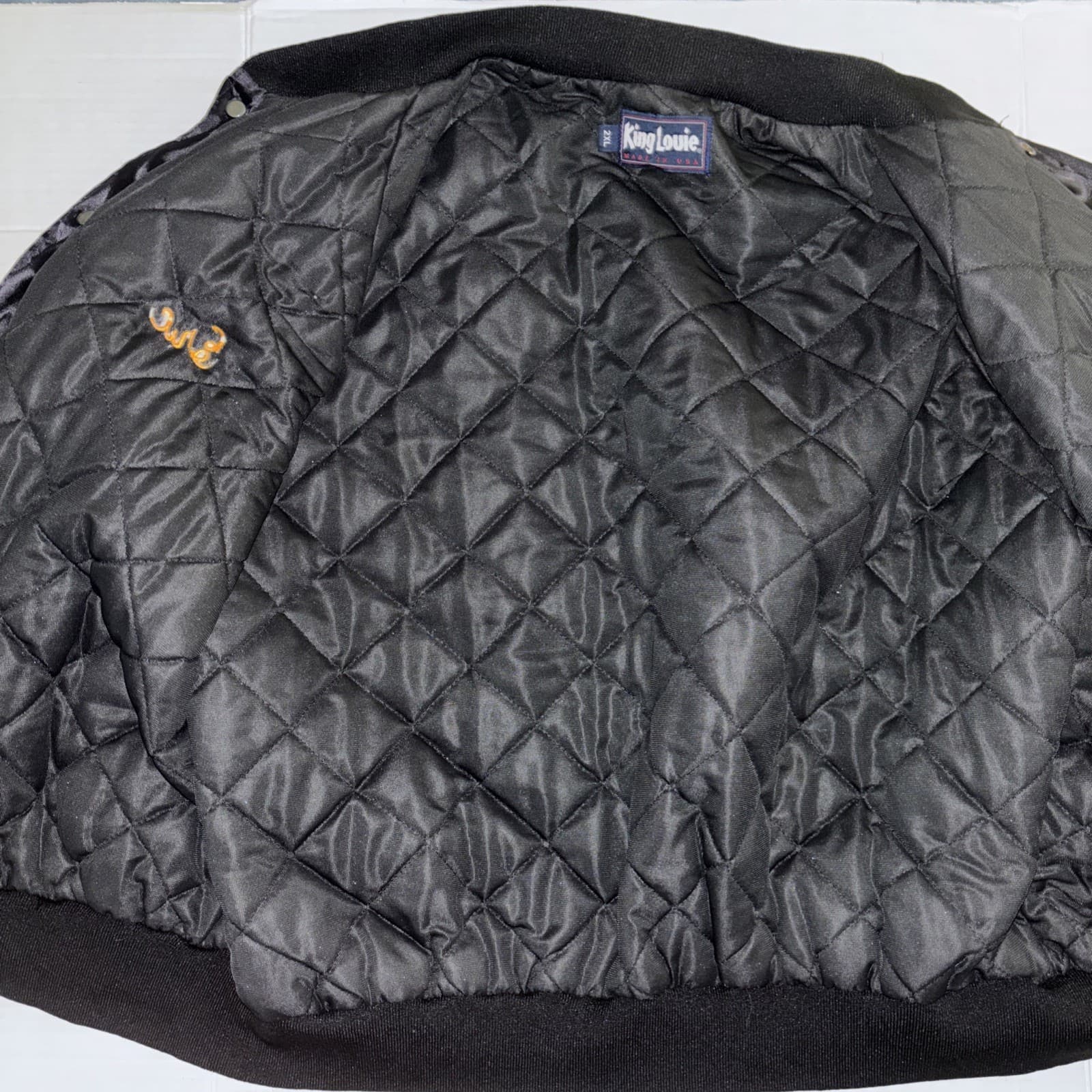 VTG Fire Dept Jacket Satin Bomber Yorkville Chicago Size XL Engine King Louie 4