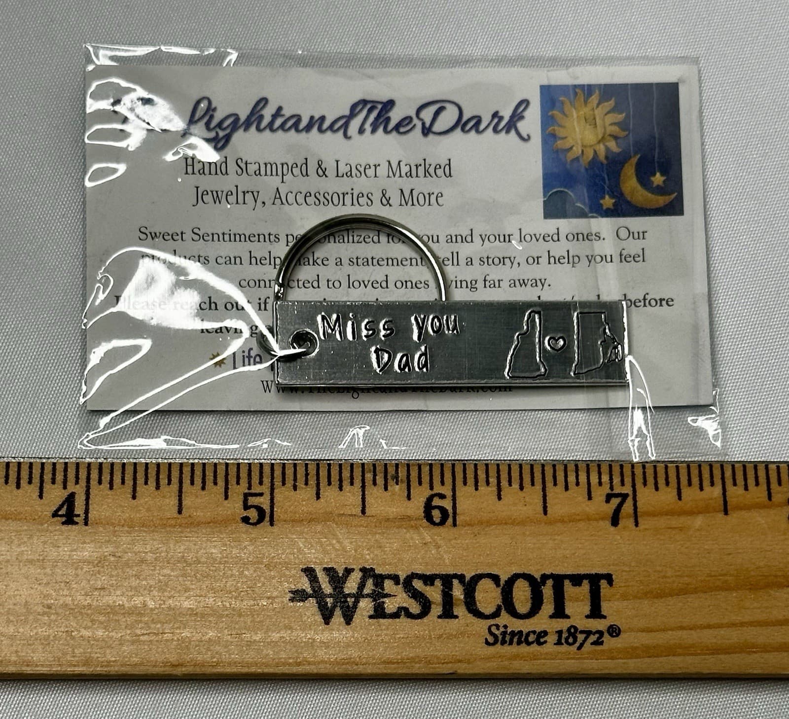 Fathers Gift – Miss You Dad Engraved Key Chain Memorial Keepsake 4