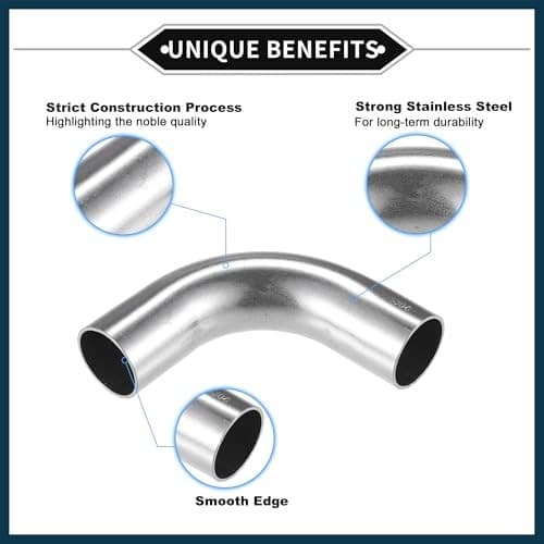 90 Degree Mandrel Bend Elbow Tube 1.25" Inch OD 4" Inch Leg Length Stainless  4