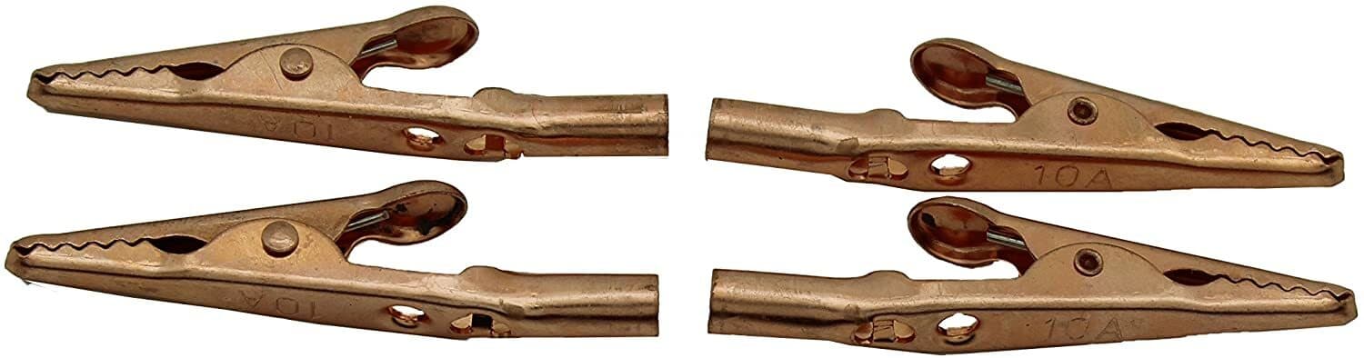 Copper Alligator Clips 4pc 2 in 10 Amp Soldering Heat Sink & Test Wire Connector 3