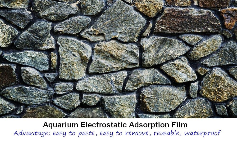 HD Rock Stone Aquarium Background PVC Fish Tank Landscape Static Cling Film