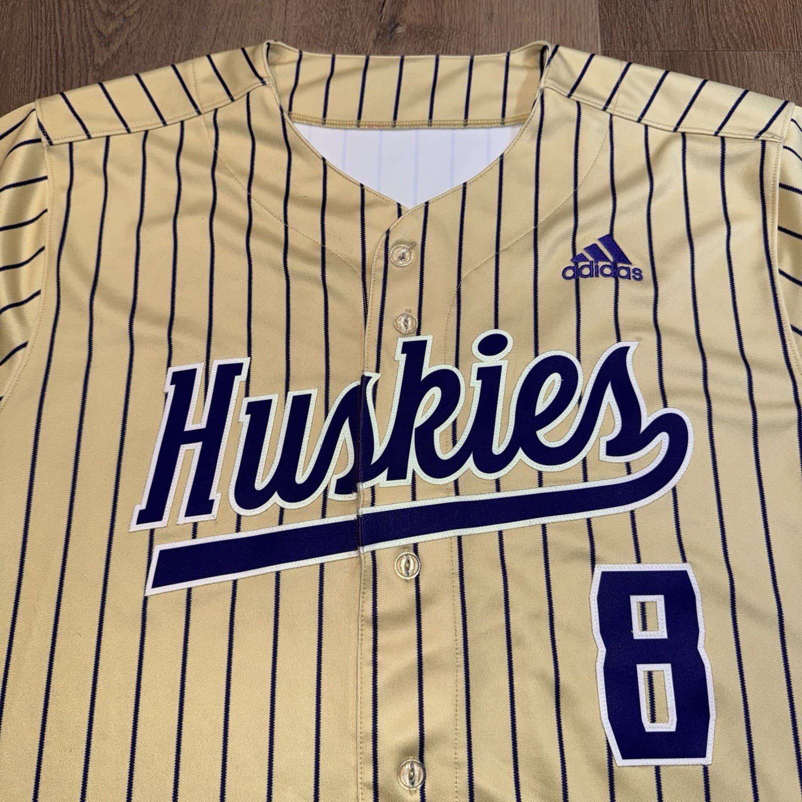 Washington Huskies Baseball Jersey UW Team Issue Game Worn Pac 12 Adidas Mens 52 4