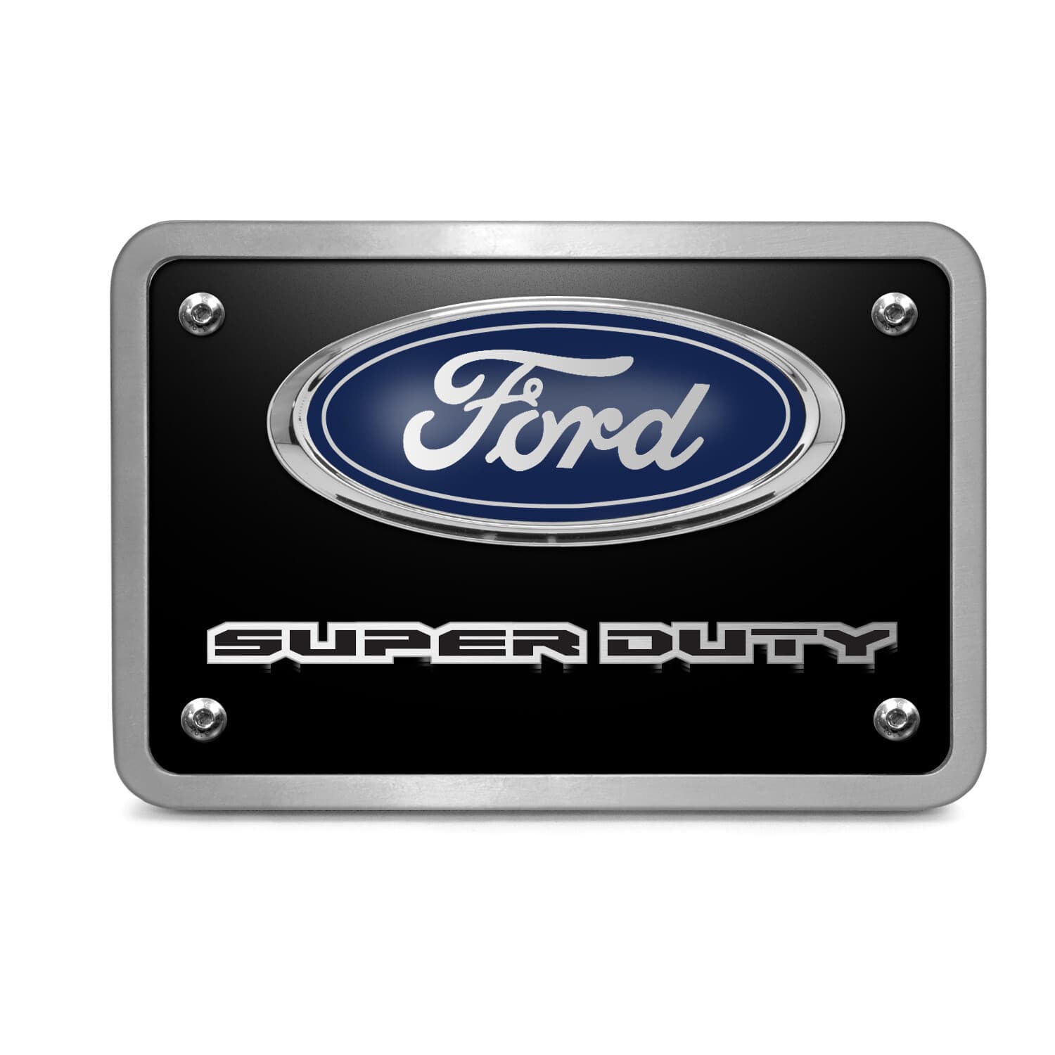 Ford Super-Duty 3D Logo Black Thick Solid Billet Aluminum 2 inch Tow Hitch Cover 2